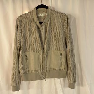 Kenneth Cole ivory suede bomber jacket. Size L